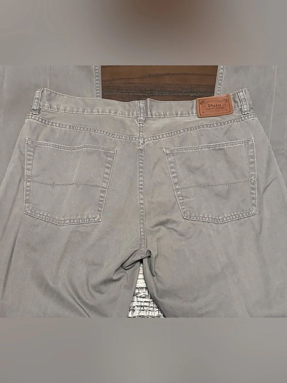 Polo Ralph Lauren Gray Jeans Size 35x32 Casual 5 Pocket Pants Classic Straight
